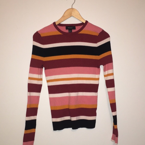 Striped long-sleeve sweater, forever 21, size OX, - Picture 1 of 2